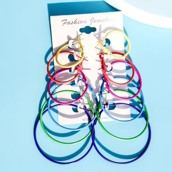 Jewelry - Colorful 6pk hoop earrings